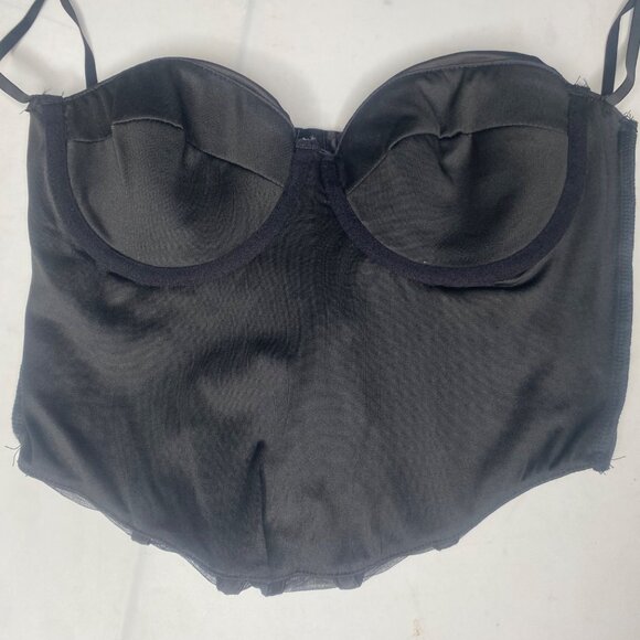 Windsor Beaded Bustier Womens Size S Black Adjustable Beaded Embellished Croppe - Picture 5 of 14